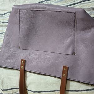 Lavender Leather Tote Bag